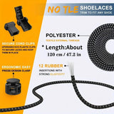 Sneaker Laces 120CM suitable for Sneakers - Elastic laces without a tie - Suitable for students and adults - With strong buckle and quick-release function (Light blue) - Side View