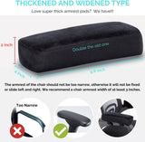 Armrests for chairs - Elbow pads - Armrests for office chairs - Gaming chair - with memory foam armrests - 5 cm thick - Set of 2 (black) - Top-Down View