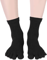 Socks - Pack of 5 pairs - Split Toe Socks - Breathable - Men's Socks - Sports Socks (Black) - Rear View