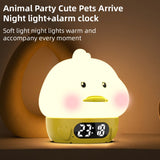 Night Light for Kids - Duck-Shaped Night Light - Temperature Display - RGB Color Change - Wake-Up Timer - Bedroom Desk Lamp - Silicone Baby Night Light - Top-Down View