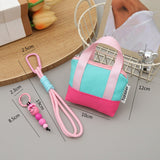 Mini Portable Headphone Case - Storage Box - Data Cable Cover - Storage Bag - Coin Card Holder - Trendy Dopamine Pink - Side View