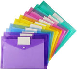 A4 folders - Buttons - Colored envelopes - Pack of 10