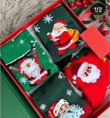 Socks - 4 pairs - House socks - Christmas socks - Gift set - Cotton socks with Santa Claus and snowman - Christmas socks - Christmas gift - Birthday gift - Side View
