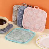 4-Pack Kitchen Heat Insulation Mats - Cotton and Linen Material - Heat Resistant - Kitchen Pot Holder - Non-Slip - Anti-Scald - Multifunctional Pot Holder - Placemat - Top-Down View