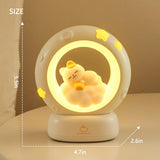 Night Light - Children's Night Light - Parents' Night Light - Rechargeable Desk Lamp - Bedside Cat Lamp - With Touch Sensor - With Dimming Function - A Perfect Gift for Girls and Kids (Cat) - Rear View
