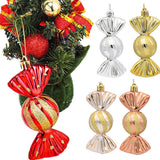 Christmas Decorations - Christmas Decorations - Painted Candy Christmas Tree Decorations - Gold (5 per box) - 45-Degree Angle