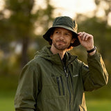 Hat - Sun Hat - Outdoor Jungle Hat - Foldable Bucket Hat - Rain Hat - Unisex - With Removable Chin Strap - 2-Piece (Black + Gray)