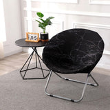 Chair Cover - Round Folding Moon Sun Elegant Stretch Chair Cover - Stretch Disc Chair Cover - Side View