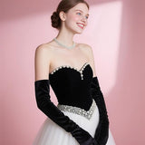 Women's Gloves - Suitable for Weddings, Tea Parties, Cosplay, and Outfit Coordination - Black