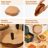 Airfryer Paper (100 sheets) - Airfryer Paper Mat 20 cm - Non-stick Airfryer Paper - Baking Mat - BPA-free - Suitable for 3-6 litre ovens - Baking Tray - Microwave-safe (square)