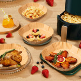 Airfryer Paper (100 sheets) - Airfryer Paper Mat 20 cm - Non-stick Airfryer Paper - Baking Mat - BPA-free - Suitable for 3-6 litre ovens - Baking Tray - Microwave-safe (square) - Rear View