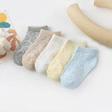 Baby socks - (5 pairs) - Socks - Children's socks - 100% cotton baby socks - Suitable for toddlers and children - Breathable lace mesh socks size M - Suitable for children from 1 to 3 years - Front View