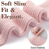 Arm Sleeves - Women's Long Fingerless Knitted Y2K Arm Sleeves - (Pink) - Front View