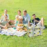 Large Cooler Bag - Picnic Cooler Bag, Lunch Bag - Lined - Keep Warm or Cold - Insulated Cooler Bag for Camping, BBQ, Home, Car & Outdoor Activities - Top-Down View