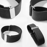 Shirt Bracelet - 2 Pairs of Cuff Rings - Adjustable Cufflinks - Non-slip Cuff Bra - Elastic Cuffs - Cufflinks - Black/Blue - L