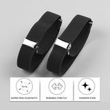 Shirt Bracelet - 2 Pairs of Cuff Rings - Adjustable Cufflinks - Non-slip Cuff Bra - Elastic Cuffs - Cufflinks - Black/Blue - L - Side View