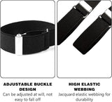 Shirt Bracelet - 2 Pairs of Cuff Rings - Adjustable Cufflinks - Non-slip Cuff Bra - Elastic Cuffs - Cufflinks - Black/Blue - L - Top-Down View