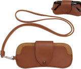 Portable Sunglasses Case - Glasses Case with Neck Strap - Dimensions: 16.5 x 7.4 x 0.9 cm - Compact and Durable Design - Perfect for Hiking, Camping and Traveling - Brown