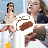 Portable Sunglasses Case - Glasses Case with Neck Strap - Dimensions: 16.5 x 7.4 x 0.9 cm - Compact and Durable Design - Perfect for Hiking, Camping and Traveling - Brown - Front View