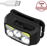 Headlamp LED Rechargeable - Headlight - 2-Pack LED Headlamp - Rechargeable - Ultralight, High Brightness - Waterproof Headlamp Flashlight, Suitable for Hiking, Camping, Running, Fishing and Hunting - Front View