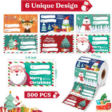 Labels - (500 sheets) - Gift labels - Label stickers - Handwritten labels - Christmas gift labels - Christmas gifts for women, men and mothers - Christmas wrapping paper - Christmas decorations - 7.5*4 cm - Rear View