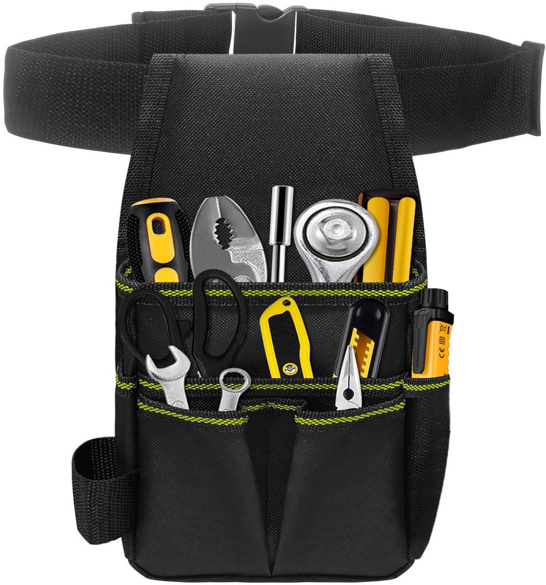Tool Bag - Hardware Tool Bag - Hardware Storage Bag - Waist Bag - Small Oxford Canvas Tool Bag - with Adjustable Nylon Waist Strap, Suitable for Electricians, Carpenters, and Repair Technicians.