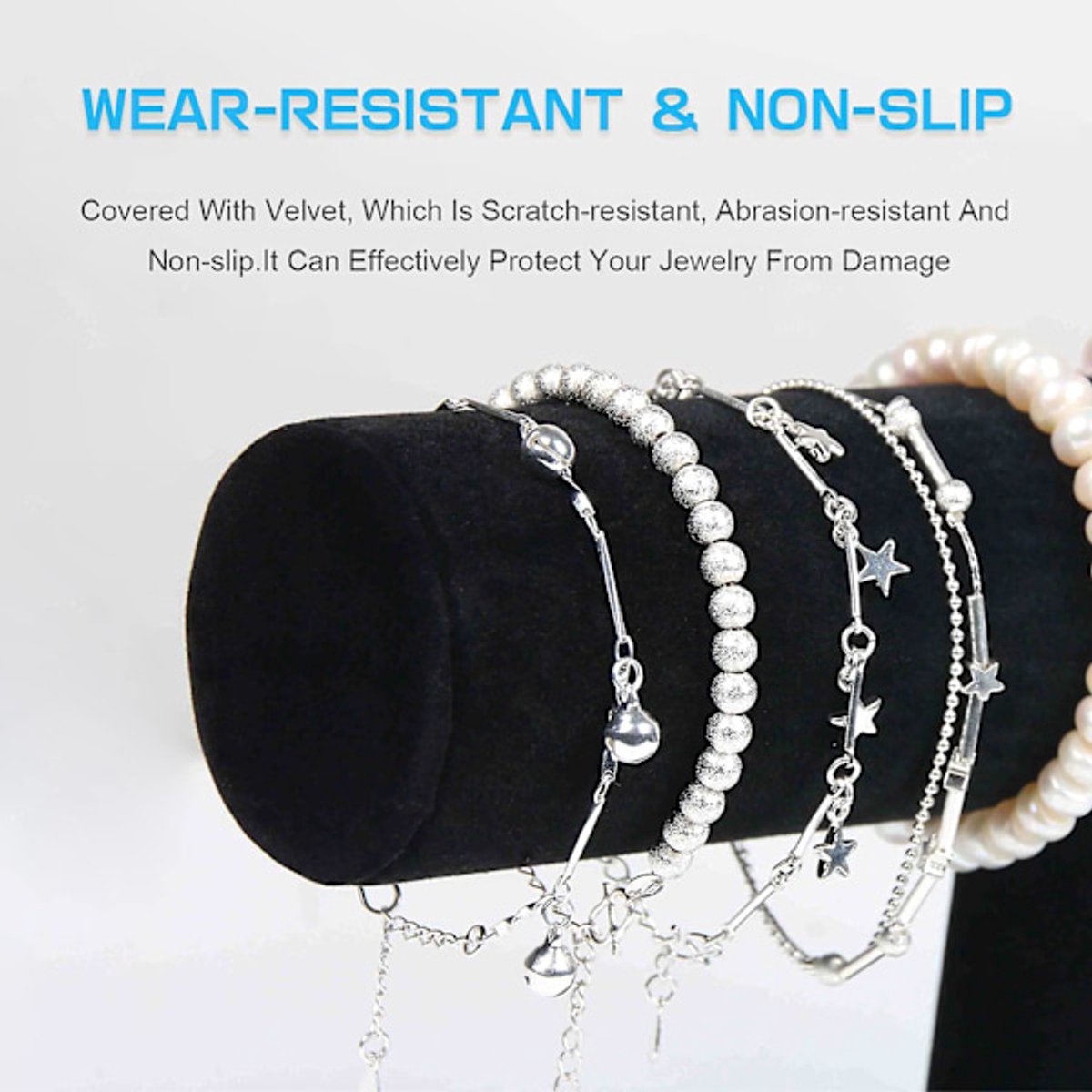 Bracelet Stand - Watch Stand - Flannel Bracelet Display Stand - T-Shaped Display Stand Jewelry Bracelet Watch Display Stand