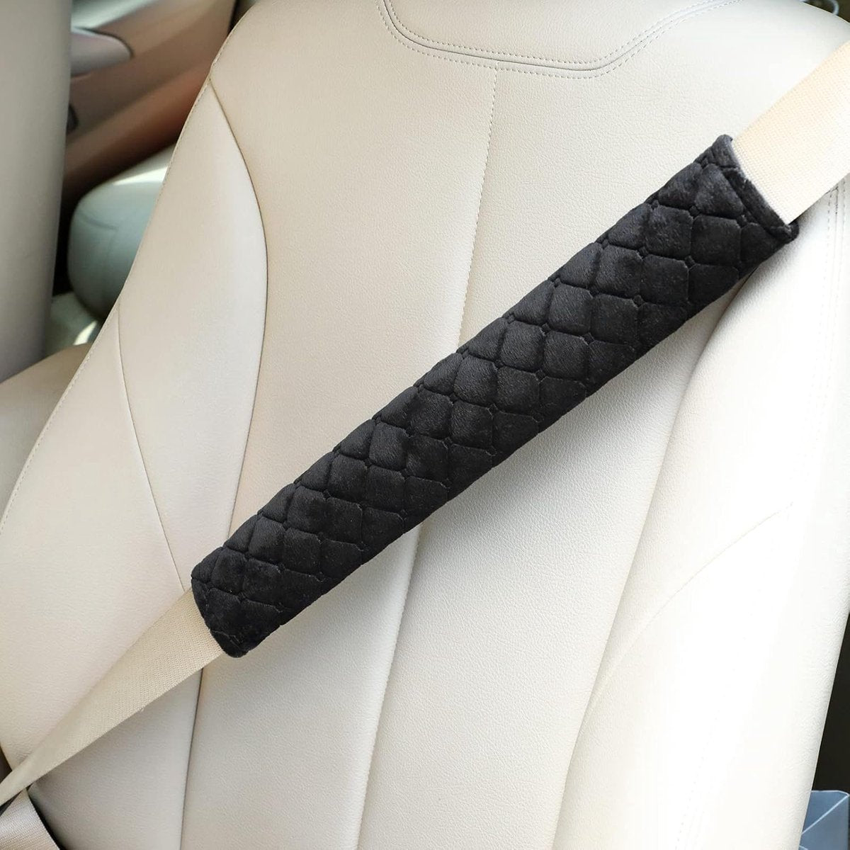 2 Extended Seat Belt Covers - Belt Pads - Comfort - Shoulder Covers - Black Seat Belt Covers - Seat Belt Covers - Car, Truck & SUV Accessories (20 inch)