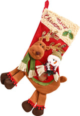 Christmas Stocking Gift Bag - Large Size - Children's - Preschool - Christmas Gift - Old Snowman - Candy Apple Bag Decoration