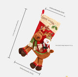 Christmas Stocking Gift Bag - Large Size - Children's - Preschool - Christmas Gift - Old Snowman - Candy Apple Bag Decoration - Side View
