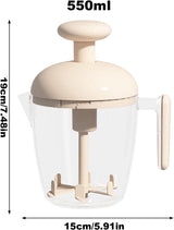 Mixing Cup - Blender - Kitchen Tool - Whisk - Hand Press - Transparent Housing - Portable - Suitable for mixing batter, smoothies, cream, butter, etc.