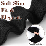 Black Wristbands - Long Knitted Wristbands - Fingerless Gloves - Long Knitted Sleeves for Women - Long Fingerless Sleeves - (Black)