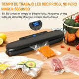 Vacuum Packaging Machine - Household Vacuum Packaging Machine - One-Button Vacuum Packaging Machine for Dry and Wet Food Storage - Includes 50 Vacuum Bags - Compact Vacuum Packaging Machine (Black)