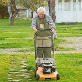 One-Piece Garden Apron - Men's Apron - Harvest Apron with Pockets - Waterproof - Adjustable, Knee-Reinforced - Suitable for Mowing and Grass Trimming (Green + Khaki) - 45-Degree Angle