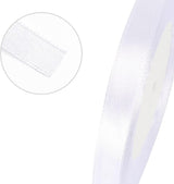Gift Wrap Ribbon - 22mm Off-White Satin Ribbon - 10mm Wide - Suitable for Gift Wrapping, Valentine's Day Decorations, Heavy Fabrics - Handmade and Wedding Decorations - Gift Wrapping - Front View