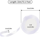 Gift Wrap Ribbon - 22mm Off-White Satin Ribbon - 10mm Wide - Suitable for Gift Wrapping, Valentine's Day Decorations, Heavy Fabrics - Handmade and Wedding Decorations - Gift Wrapping