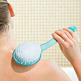 1 piece - Long handle - Household bath brush - Back brush (blue) - Top-Down View