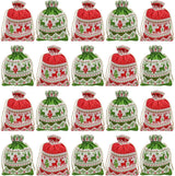Christmas linen gift bags - 24 pieces - 13x18cm - Christmas decoration for indoors - Reusable - Christmas candy bags with drawstring - Suitable for gift bags for children's parties during the Christmas holidays