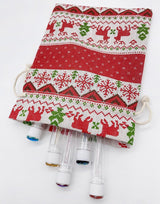 Christmas linen gift bags - 24 pieces - 13x18cm - Christmas decoration for indoors - Reusable - Christmas candy bags with drawstring - Suitable for gift bags for children's parties during the Christmas holidays - 45-Degree Angle