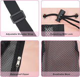 Backpack - Sports Bag - Travel Bag - Training Bag - Swimming Bag - 30*15*45cm - Mesh Material - Drawstring Design - Side Storage Space - Unisex - Suitable for Fitness, Swimming, Travel, Dancing, Camping（Pink） - Top-Down View