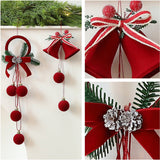 Christmas Bells - Decorative Pendant - Christmas Bells with Flock Print - Christmas Tree Decoration Display - Hanging Ornaments - 2 Pieces