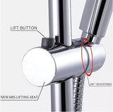 Shower Rod Slide Rail - 24mm Diameter - Handheld Shower Head Holder - Adjustable - ABS Material - Handheld Shower Head - Shower Head - Shower Head Holder - Handheld Shower Head Holder - Shower - Bathroom - Silver - Universal - Suitable for shower rods - E - Front View