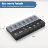 Storage Box - Vitamin Box Medicine Dispenser - Twice Daily (Black & White) - Front View