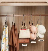 10-pack - Non-slip - Space-saving - Storage rack - Wardrobe belt/scarf hooks - Suitable for displaying hats, vests, ties, shawls (black) - Front View