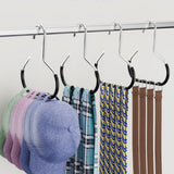 10-pack - Non-slip - Space-saving - Storage rack - Wardrobe belt/scarf hooks - Suitable for displaying hats, vests, ties, shawls (black) - Side View