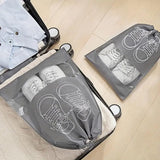 Shoe Bags - 5 Pieces - Shoe Bag - Travel and Storage Bag - Water-Repellent - Travel Organizer - Gray (36*26.5 cm) - Side View