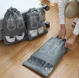 Shoe Bags - 5 Pieces - Shoe Bag - Travel and Storage Bag - Water-Repellent - Travel Organizer - Gray (36*26.5 cm) - 45-Degree Angle