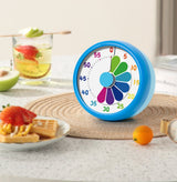 Kitchen Timer - Kitchen Timer - Timer - Digital Kitchen Timer - Child-Friendly Visual Mechanical Timer - Magnetic Sticker Timer - Rainbow Pattern - Top-Down View