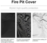 Round grill cover - waterproof, windproof, UV-resistant - Oxford cloth fire pit cover - 122x46cm - Top-Down View