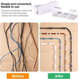 40 7mm Cable Organizer Clips with Adhesive Backing - Wall Mount Cable Clips - Cable Holder with Clips - Cable Clips for Home or Office - Desk Cables - Wall - Cable Management for TV, PC and Laptops - Top-Down View